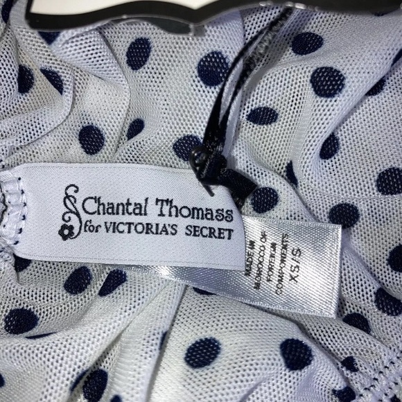 Chantal Thomass Victoria's Secret White Mesh Blue Polka Dot Bikini S Panties new - Picture 2 of 13